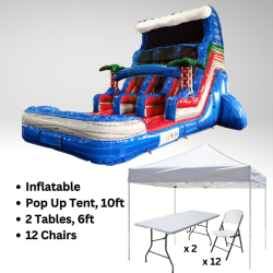 Party Package Blue Lagoon Blast Double Lane 17ft